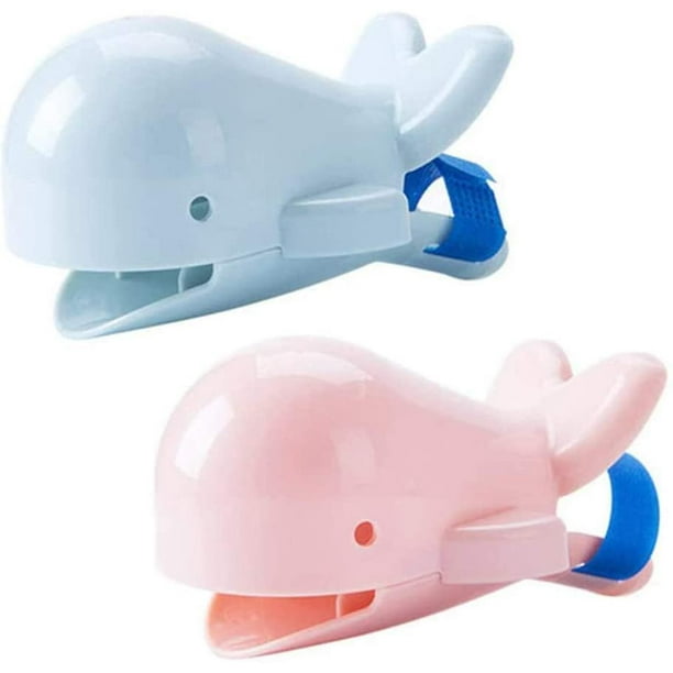 Extensión de grifo de 2 piezas, extensión de grifo en forma de delfín para niños Lavado de manos de bebé Baño Cocina Diseño de animales de dibujos animados Mano W. Afortunado Sencillez