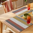 thumbnail image 4 of Boho Geometric Placemats Set of 6 Bohemian Stripes Aztec Tribe Vintage Place Mats Indoor Wipeable Table Mats Washable Cloth Dining Table Placemats for Kitchen Holiday Party Home Decor 13x19 Inch, 4 of 9