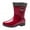 Red, variant on Women's Rain Shoes Punk Style Mid Warm Snow Boots Outdoor Footwear for Rainy Weather and Cold Conditions