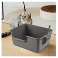 thumbnail image 6 of 4-Pack Plastic High Side Cat Litter Box, Large Open Litter Box, Gray, 19.69 x 15.24 x 8.46 Inches, 6 of 7
