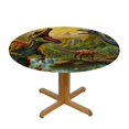 thumbnail image 3 of BCIIG Dinosaurs Forest Birds Round Table Cover Stain Resistant Washable Indoor Outdoor Tablecloth Kitchen Dining Wedding Parties Waterproof Fabric 100% Polyester 38-42, 3 of 8