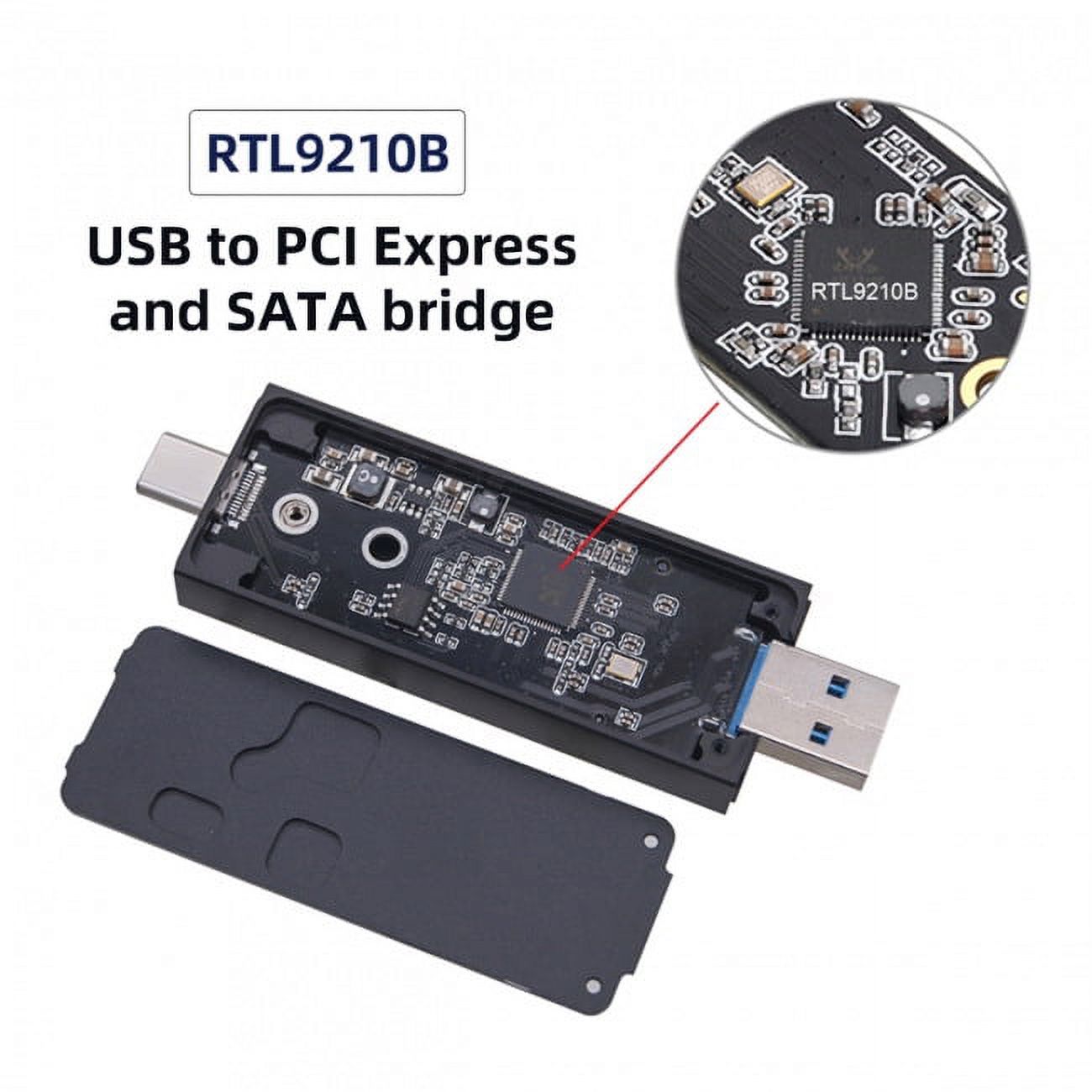 JSER Combo Type-C USB3.0 to NVME M-key M.2 NGFF SATA SSD PCBA Case 2230/2242mm Adapter RTL9210B Chipset
