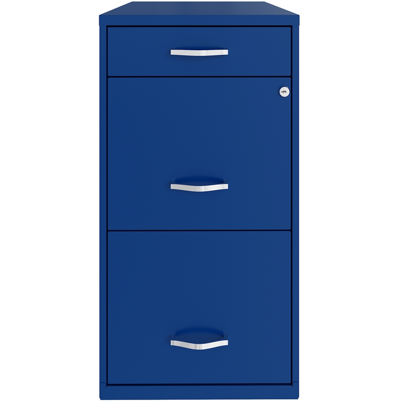 UrbanPro 18" Deep 3 Drawer Metal Organizer File in Blue