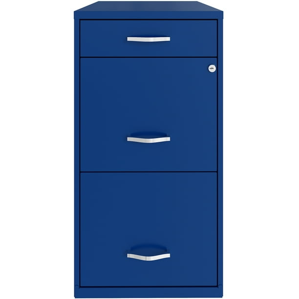 UrbanPro 18" Deep 3 Drawer Metal Organizer File in Blue