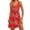 Red, variant on Women's Floral Print Sundress with Pockets V Neck Sleeveless Loose Summer Boho Beach T-Shirt Dress Casual Swing Tank Mini Dress Black L