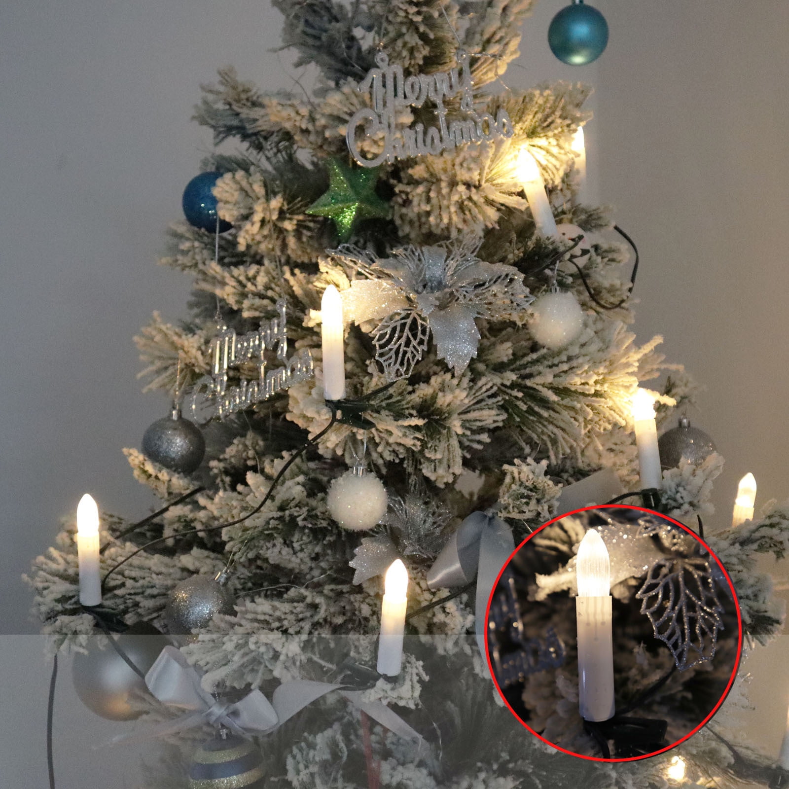 JOIEDOMI 9.5-Inch Metal Beaded Christmas Star Tree Topper With 20 Warm White LED Lights & Remote - USB Powered, Gold Sequin, For Holiday Decor