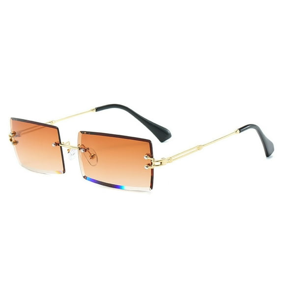 Frameless cut edge square sunglasses fashion trend sunglasses, made of PC, plastic, metal