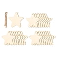 thumbnail image 1 of 25 piezas de rebanadas de madera de estrella sin terminar con en forma de estrella de madera de madera preperforadas para decoraciones, 1 of 8