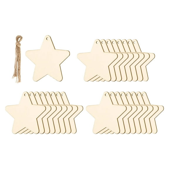 25x Unfinished Wood Slices Blank Wooden Ornaments Wooden Chips for Staining Tree