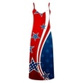 thumbnail image 4 of Puntoco Vestidos Mujer Verano Estilo Verano Mujer Día De La Independencia Impreso Correa De Vacaciones Vestido con Cuello En V, 4 of 4