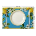 thumbnail image 3 of Shiartex Lemons Flowers Blue Background Linen Table Placemat Set of 4 for Birthday Parties, Christmas, Restaurants, Home Decor 18x12in, 3 of 8