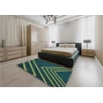 thumbnail image 5 of Ahgly Company Machine Washable Indoor Square Transitional Deep Teal Green Area Rugs, 4' Square, 5 of 7