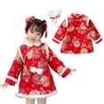 thumbnail image 2 of Otqutp Chinese Calendar New Year Dress for Baby Girls Fleece Lined Toddler 𝗙airy 𝗛anfu 𝗧ang Suit Long Sleeve Princess Dress, 2 of 9