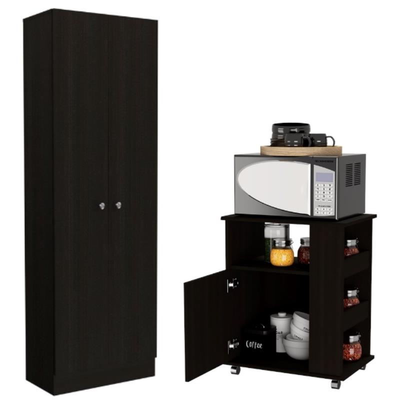 Home Square 2Piece Set with TwoDoor Pantry and Microwave