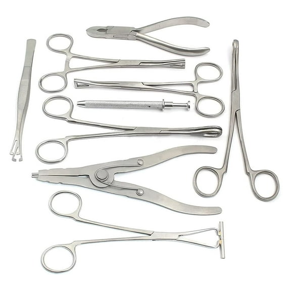 9 BODY PIERCING INSTRUMENTS SET TOOLS PENINGTON FORCEPS, DS-740 by STORE