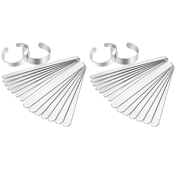 32 Piezas Espacios En Blanco de la Pulsera Piezas de Brazalete de Acero Inoxidable de 3/8 Pulgadas Y 5/8 Pulgadas Bricolaje Brazalete Blancos de la Pulsera de Brazalete