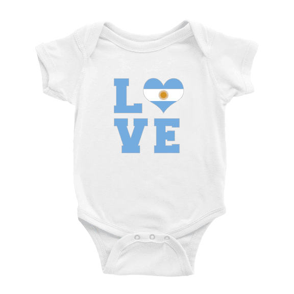 Love Argentina Flag Heart Baby Jumpsuits Newborn Clothes (White, 6-12 Months)