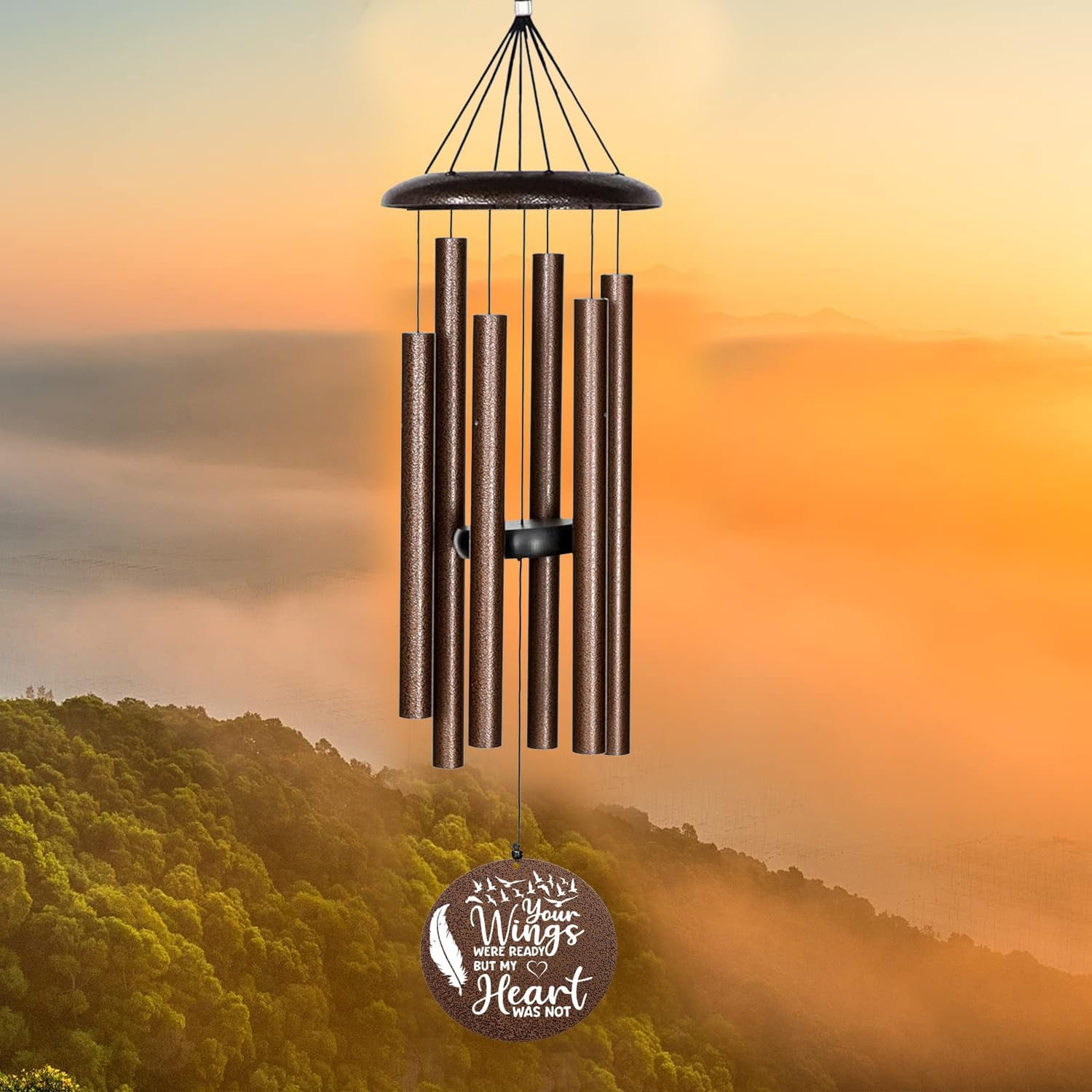 Memorial Wind Chimes for Loss of Loved One Rememberance Gifts for Loss of Dad Mom Wife Husband Daughter Large Angel Windchimes Garden Patio Home Décor