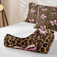 thumbnail image 4 of Manfei Brown Leopard Pattern Bed Spread Queen,Pink Coquette Bowknot Queen Coverlet Set,3pcs,1 Quilt and 2 Pillowcases, 4 of 7
