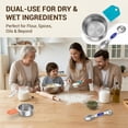 thumbnail image 2 of 16-Piece Magnetic Measuring Cups and Spoons Set, 304 Stainless Steel Measuring Set with Leveler, Stackable Nesting Design, Dishwasher Safe, for Baking & Cooking, Multicolor, 2 of 7