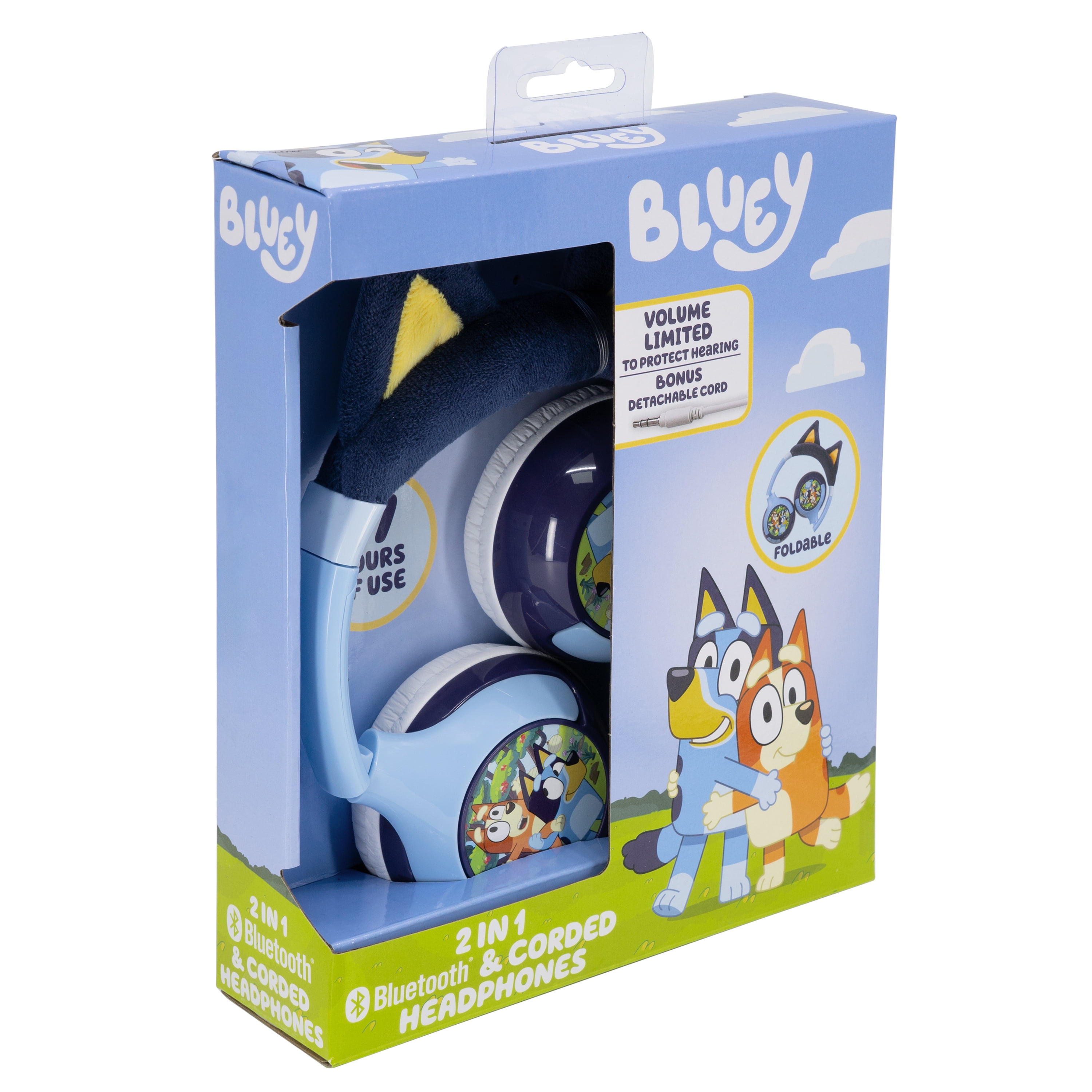 Ekids, Bluey, Bluetooth Headphones with Cord Option, Children Ages 6 and up, Over-Ear Headphones