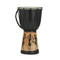 thumbnail image 6 of 6" x 12" Black Wood Handmade Djembe Drum Sculpture with Rope Accents, by DecMode, 6 of 8