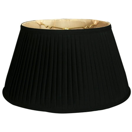 Royal Designs 17" Side Pleat Lamp Shade Black with Gold Lining