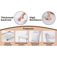 thumbnail image 5 of Faux Leather Dining Chair Set of 2, Modern Kitchen Chairs with Thick Cushion and Ergonomic Backrest, Chrome Metal Legs with Non-Slip Pads, 250 Lbs Capacity for Dining Room Kitchen, White, 5 of 11