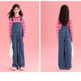 thumbnail image 5 of YunPes Girls Denim Overalls Kids Sleeveless Jumpsuit R𝐨mper Crisscross Bib Overall with Pockets Teen Western Casual Coveralls, 5 of 6