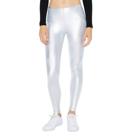 American Apparel Women s Metallic Legging Silver Large American Apparel Women s Metallic Legging Silver Large