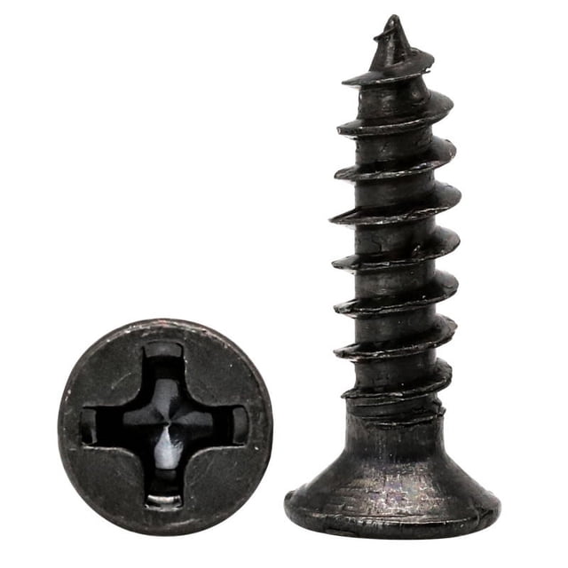 Tornillo autorroscante de cabeza avellanada con cruz negra, tornillo autorroscante de cabeza plana, tornillo pequeño M1/M2/M3/M4/M5
