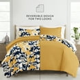 thumbnail image 6 of Noble Linens Yellow Boho Flower Reversible 3-Piece Duvet Cover Set, King/Cal King, 6 of 10