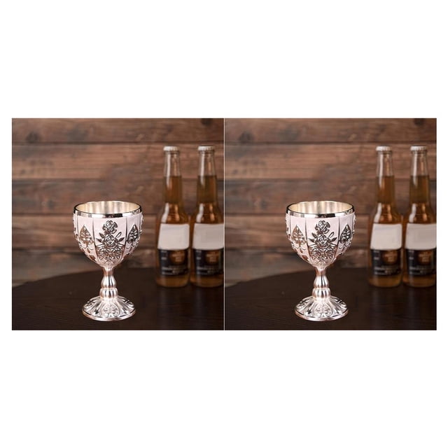 Yuarrent Copa de vino de lujo Copa de vidrio en relieve para aficionados al vino Vasos opulentos Calabaza rosa plateada Calabaza rosa plateada 2Conjunto