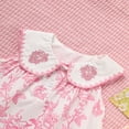 thumbnail image 5 of ZEHJUHAN Baby Girl Floral Embroidered Sleeveless Dress with Sailor Collar and Front Buttons Summer Outfit Blue，6-9M, 5 of 7