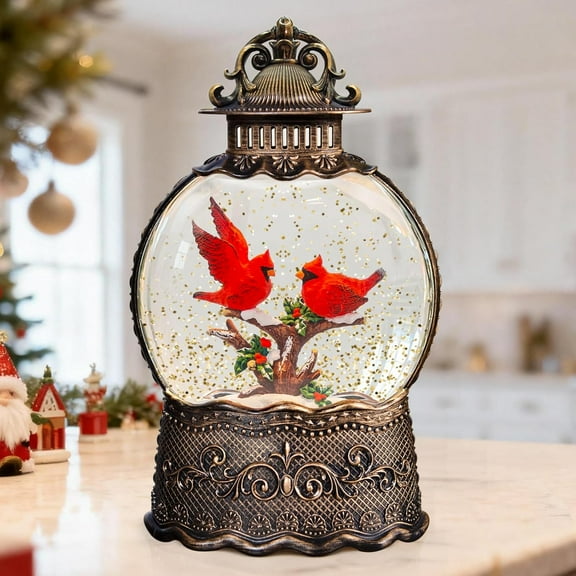 Large Christmas Snow Globes, Snowman Electric Light up Snow Globe Christmas, 8 Festive Songs 6 Hrs Timer & Dual Power, White Musical Snowglobes Christmas Decorations Indoor Church Xmas Snowglobe