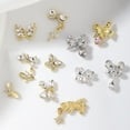 thumbnail image 5 of dianhelloya 10Pcs Sparkling Rhinestones Nail Charms Three-dimensional Bowknot Alloy DIY Accessories, 5 of 7