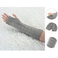thumbnail image 2 of INSPIRE CHIC Women's Fingerless Thumbhole Elbow Length Arm Knitted Gloves, 2 of 5