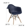 thumbnail image 6 of Flash Furniture Alonza Series Navy Plastic Chair with Wooden Legs, 6 of 12