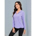 thumbnail image 3 of Women'S 1/4 Zip Shirts UPF 50+ Sun Protection Pullover Long Sleeve Quick Dry Workout Hiking Athletic Shirts Violet S, 3 of 7