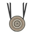 thumbnail image 3 of VHC Brands Sawyer Mill Charcoal Creme Jute Chair Pad with Ties, 15" Round, 3 of 3