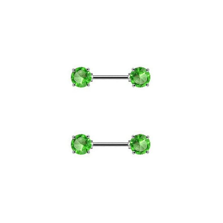 Double Front Facing Star Surgical Steel Nipple Ring Barbell Double Front Facing Star Surgical Steel Nipple Ring Barbell