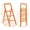 Orange + Aluminum, variant on Foldable 3 Step Ladder for Adults with Wide Anti-Slip Pedal, Aluminium Lightweight Step Stool for Home Kitchen Office, 450 lbs Capacity, Brown
