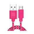 thumbnail image 1 of 200cm Portable Lightweight Fast Charging Micro USB Line Colored Braid Data Cable-Rose Red 2M, 1 of 5