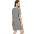 thumbnail image 4 of Women's Modal Nightgown with Built in Bra Short Sleeve Crewneck Super Soft Sleepwear Nightshirt with Chest Pads Solid Color Nightdress Mid-Length Pajamas Dress Loungewear S-2XL, 4 of 9
