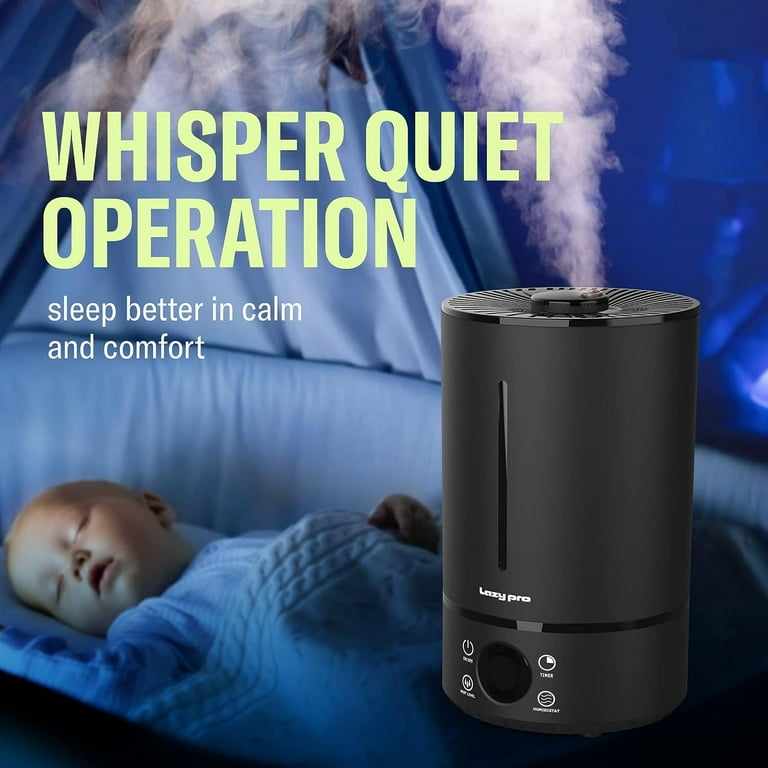 Cool Mist Humidifier, 6L Quiet Ultrasonic Humidifier for Bedroom (Customized Humidity, Remote Control, Sleep Mode & Auto Shut Off, 360° Nozzle)
