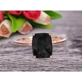 thumbnail image 3 of Cushion Cut 1.25 Carat Black Diamond Moissanite Engagement Ring Wedding Ring Promise Ring 10k Rose Gold Solitaire Anniversary Ring, 3 of 6