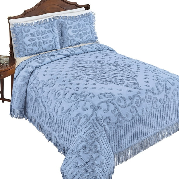 Collections Etc Florence Tufted Scrolling Design Chenille Bedspread