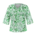 thumbnail image 4 of Ruimatai Women's Long Sleeve V Neck Blouse Summer Casual Sexy Printed Top Comfortable Lightweight Flowy Tunic Shirt, 4 of 5