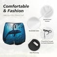 thumbnail image 4 of Rateoe Ocean Dolphin Fish School Printed 2 in 1 Women's Workout Shorts for Athletic Gym Running Shorts with Phone Pockets-Large, 4 of 7
