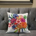 thumbnail image 5 of Amrita Sen Friendship Bouquet Throw Pillow with Removable Cover in White Orange Pink Indigo 20x20, 5 of 5